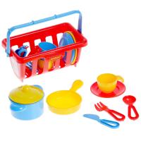 Набор посуды с чайником и кастрюлей, 16 предметов