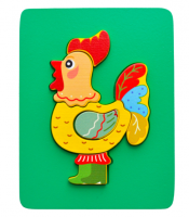 Деревянный пазл-вкладыш "Петя-петушок"
