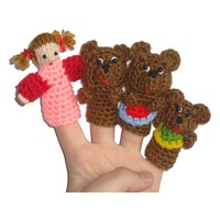 Вязаный пальчиковый театр "Маша и три медведя"