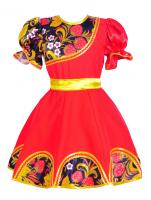 Танцевальное платье красное с хохломой (элит)