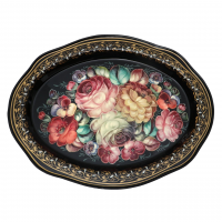 Поднос жостовский "Цветы" (кружевной) 33х23 см