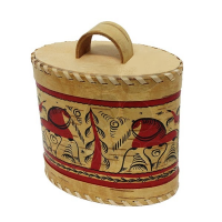 Туес с мезенской росписью (13,5 см)