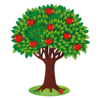 Наклейка интерьерная "Дерево с яблоками"