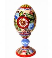 Сувенир "Яйцо на подставке" с городецкой росписью