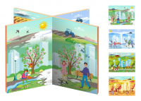 Декорация (ширма напольная) для сюжетно-ролевой игры 4 в 1 ВРЕМЕНА ГОДА