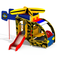 Игровой элемент с горкой "Вертолет военный"