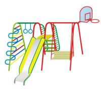 Игровой комплекс 4 скат нерж. (h=0,9 м)