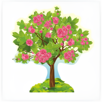 Наклейка для стен "Весеннее дерево"