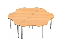 Стол-трансформер "Полуцветок" на регулируемых ножках (2 стола), 1200х555 мм (березовый мультиплекс)