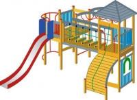 Игровой комплекс 1 скат пластик (h=1,5 м)