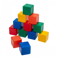 Набор цветных кубиков, 12 штук, 6х6 см