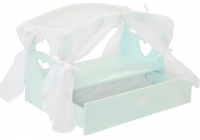 Кроватка с бельевым ящиком  Серии "Любимая кукла" Мини, цвет Аквамарин