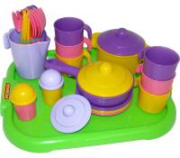 Набор детской посуды "Настенька" на 6 персон с подносом